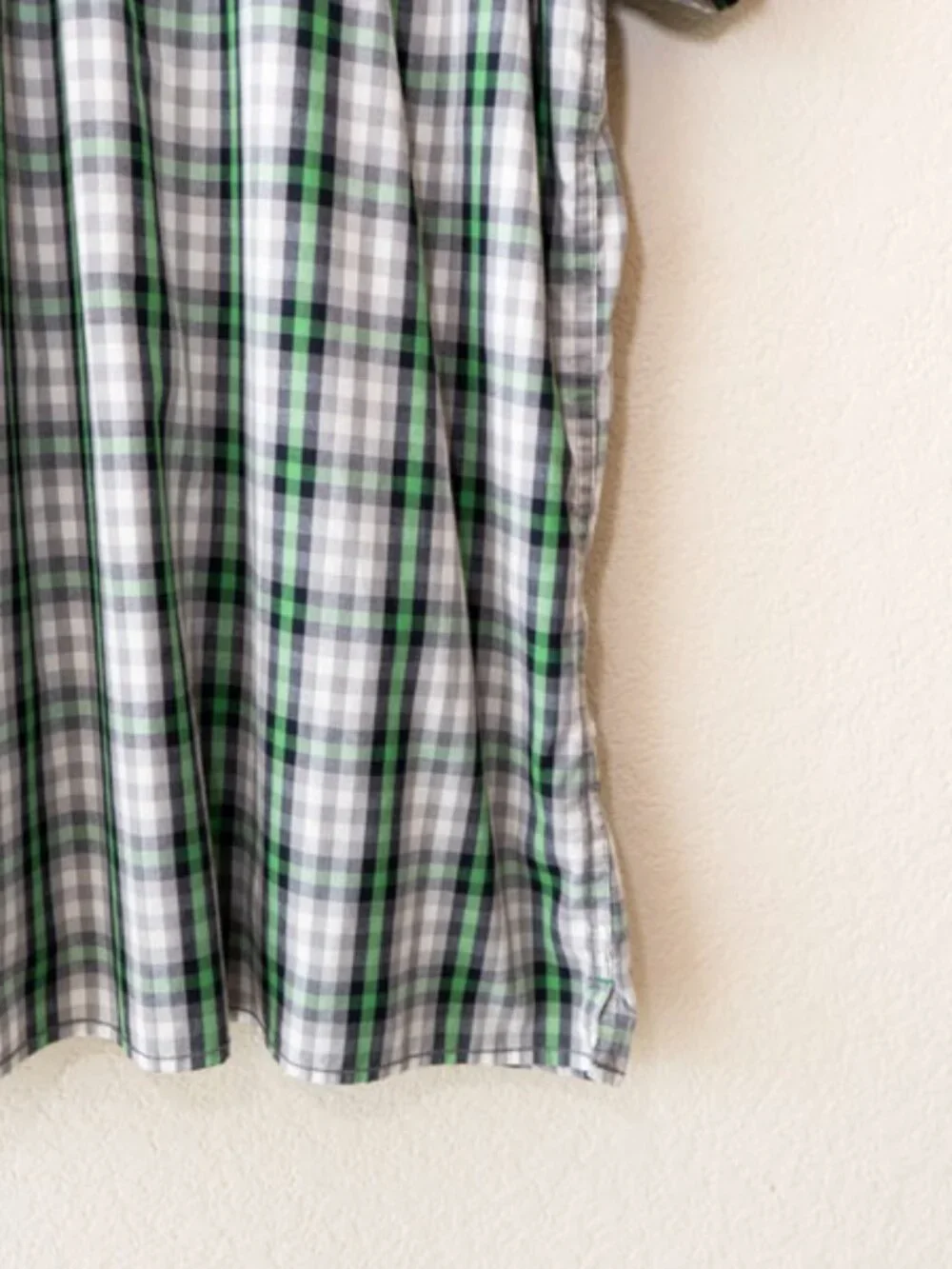 The North Face Plaid Snap Button Up Shirt XXL Green Gray Outdoor Hiking
